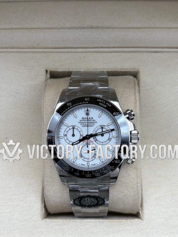 Victory Factory (VF) Rolex Daytona 40mm 126502LN White "Panda" Enamel Dial - Black Ceramic Bezel - Oyster Bracelet - Super Clone with Clean Factory Parts & Dandong 4131 Movement