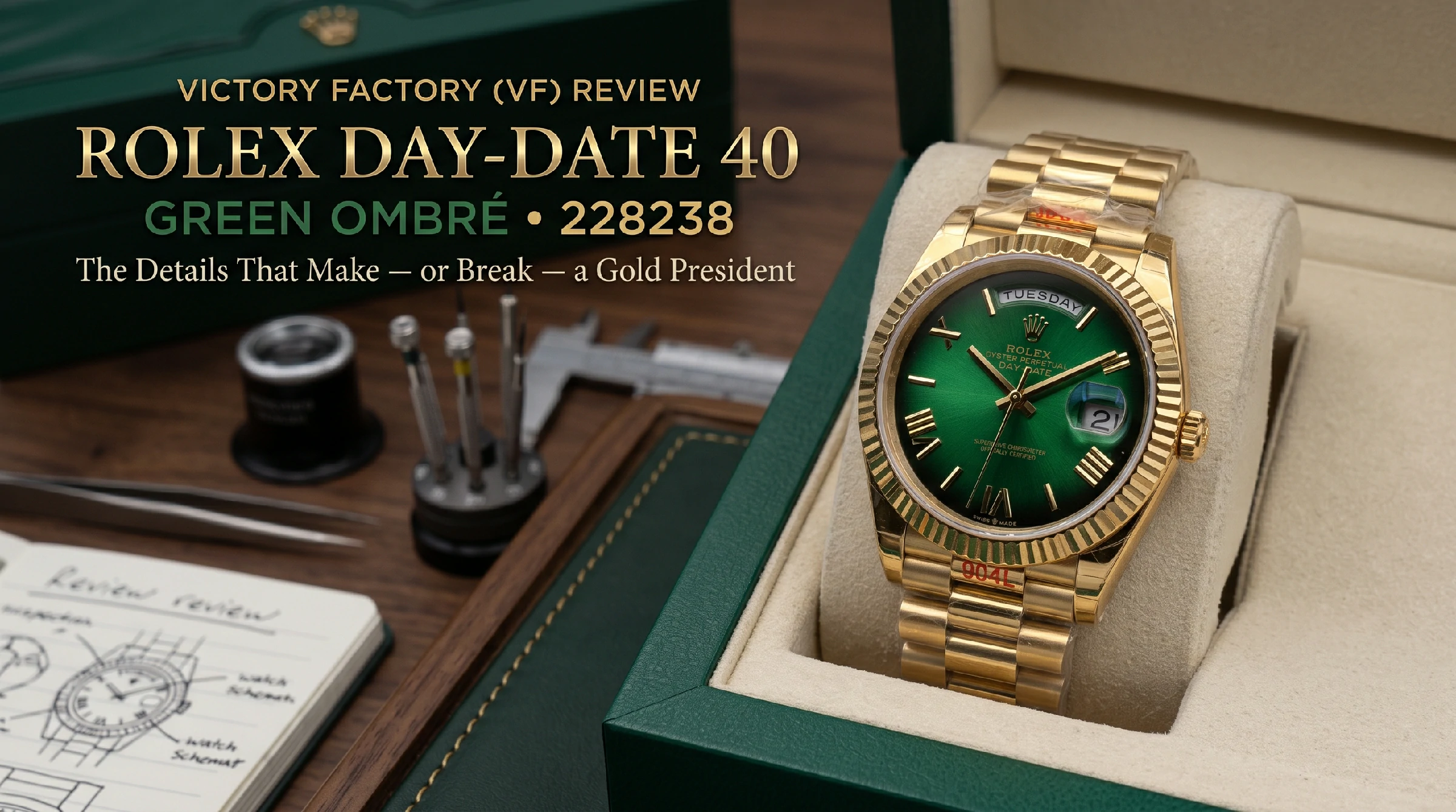 Victory Factory Day-Date 40 228238 Green Ombré